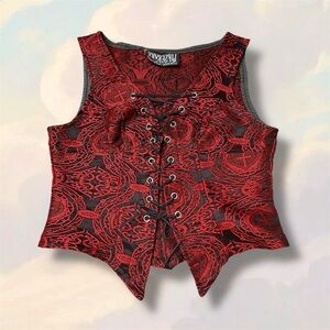 rare Lip Service Vatican Vixen lace up corset top